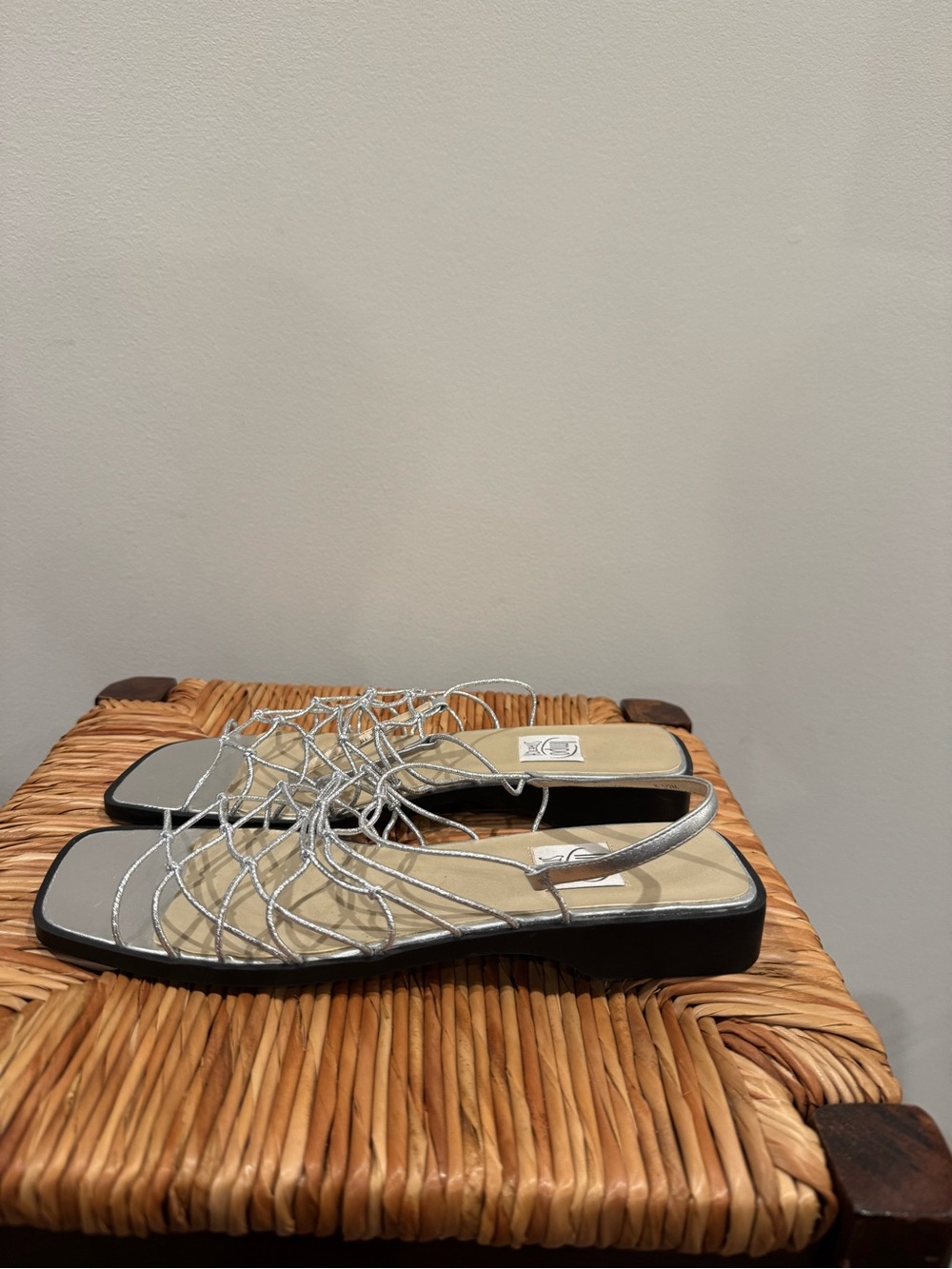 Impo Silver Metallic Strappy Slide Sandals size 8.5